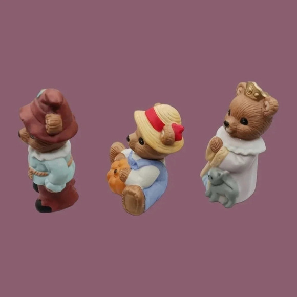 Vtg homco ceramic holloween family bears figurines set of 3 - Picture 2 of 10